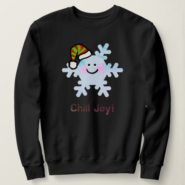 Chill Joy! - Cute Christmas Snowflake Smile Sweatshirt (Design vorne)