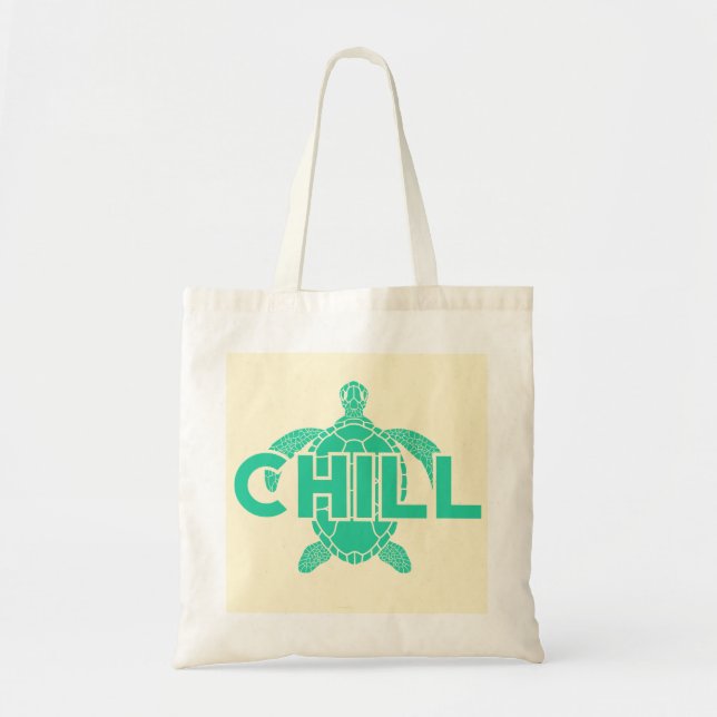 Chill Light Türkis Green Ocean Turtle Summer Tragetasche (Vorne)