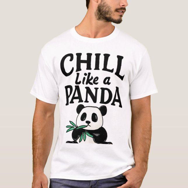 Chill like a Panda Bamboo Art T-Shirt (Vorderseite)