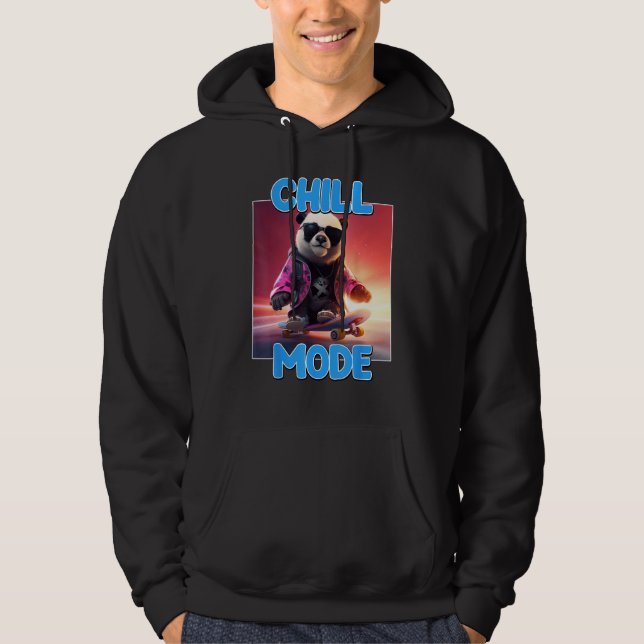 Chill Mode Panda Bear Animal  Cute Panda Hoodie (Vorderseite)