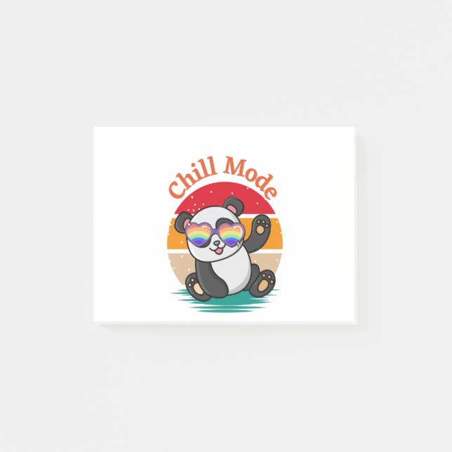 Chill Mode Panda Post-it Klebezettel (Vorderseite)