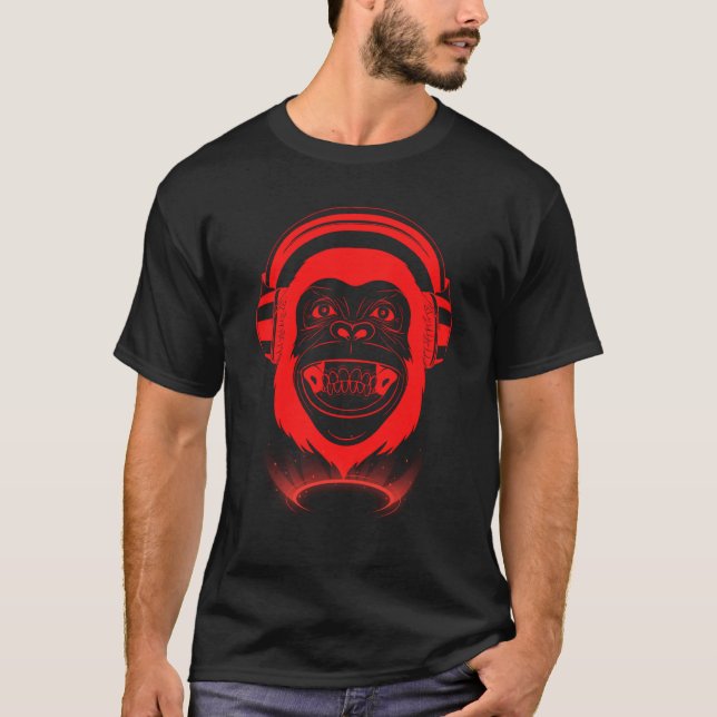 Chill Monkey Fashionable Monkey Music Gaming Hip H T-Shirt (Vorderseite)