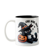 Chill Now - Trick Later Cat & Pumpkin | Halloween 