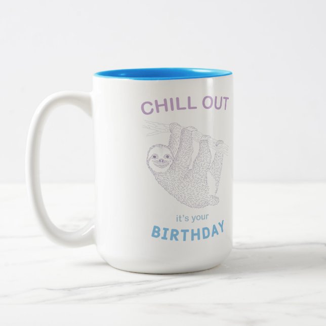 Chill out es ist Ihre Zwei-Tone-Kaffee-Tasse Zweifarbige Tasse (Links)