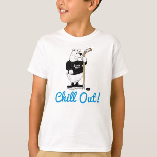 Chill Out Hockey Polar Bear T - Shirt