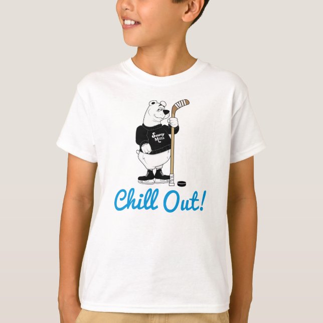 Chill Out Hockey Polar Bear T - Shirt (Vorderseite)