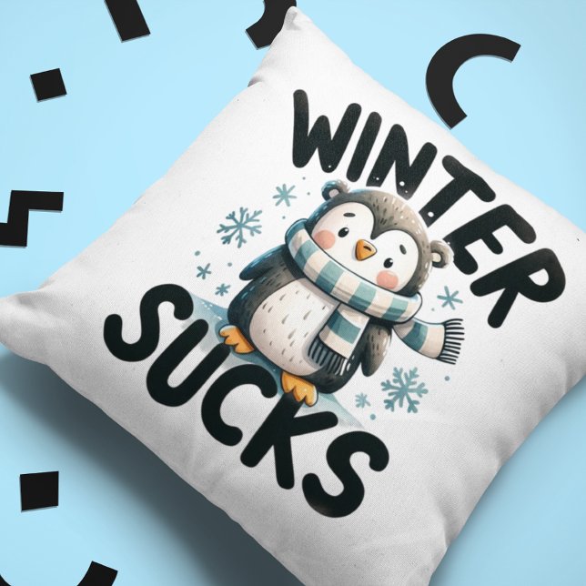 Chill Out Pinguin - Winter Spaß Throw Kissen (Von Creator hochgeladen)