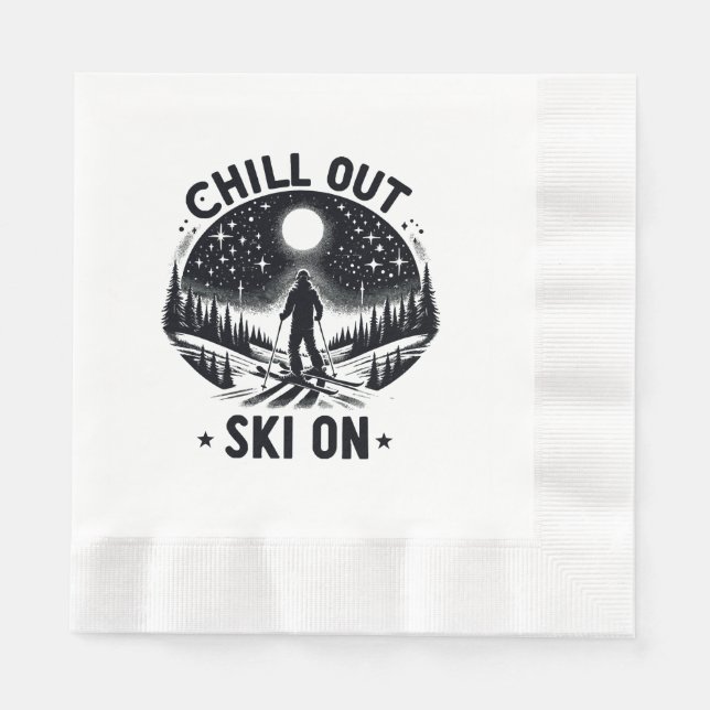Chill out Ski on on Serviette (Vorderseite)