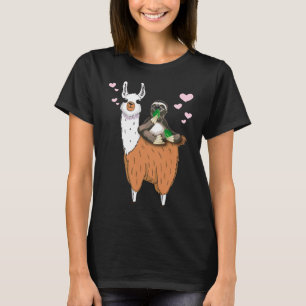 Chill Out Sloth Rides Llama Trendy Alpaca Style T-Shirt