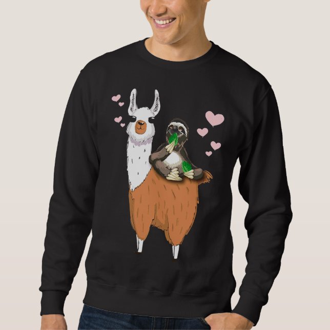 Chill Out Sloth Rides Llama Trendy Sweatshirt (Vorderseite)