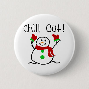 Chill Out Snowman Button