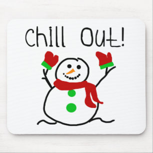 Chill Out Snowman Tshirts und Geschenke Mousepad