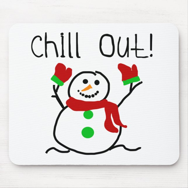 Chill Out Snowman Tshirts und Geschenke Mousepad (Vorne)