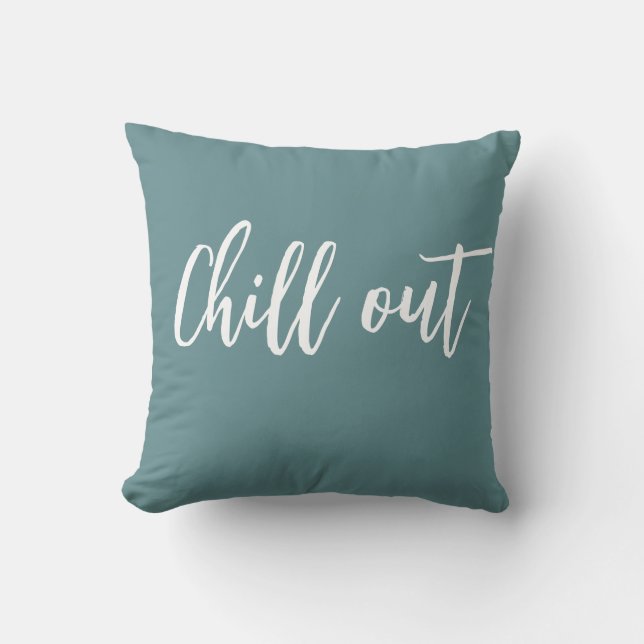 Chill Out Throw Pillow Turkish Blue White Kissen (Vorderseite)