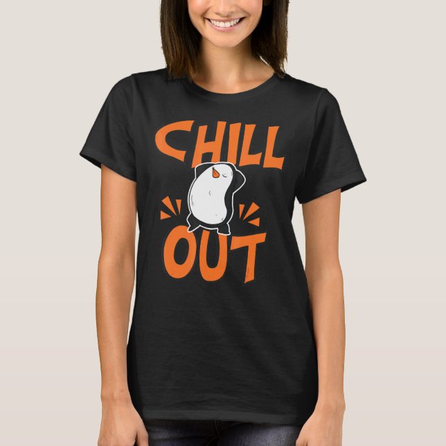 Chill Out  Women Hangout Penguin Love T-Shirt (Vorderseite)