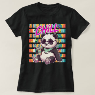Chill-Panda-Bär-Sonnenbrille-Sommer-Grafik-T-Shirt T-Shirt