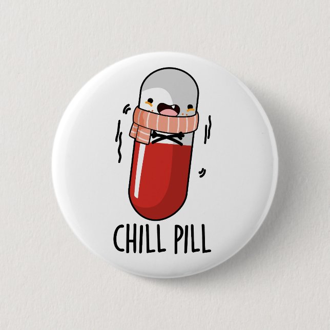 Chill Pill Funny Freezing Medicine Pub Button (Vorderseite)