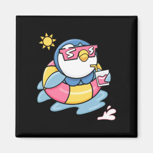 Chill-Pinguin-Sommer-Float-Getränk Lustiger Urlaub Magnet