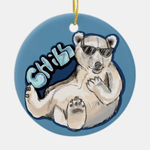 Chill Polar Bear Keramikornament