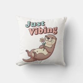 Chill Retro Otter Square Comfort Pillow Kissen