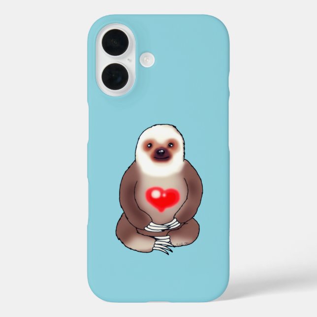 Chill Sloth mit leuchtendem Herzen Case-Mate iPhone Hülle (Rückseite)