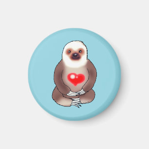Chill Sloth mit leuchtendem Herzen Magnet
