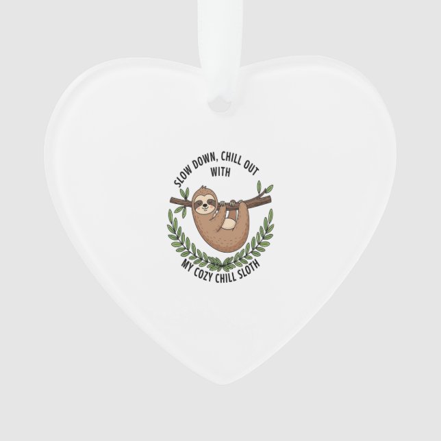 Chill Sloth, USA Animal Ornament (Vorderseite)