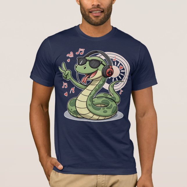 Chill Snake Tunes Funny T-Shirt (Vorderseite)