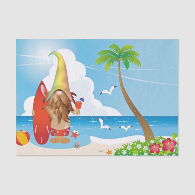 Chill Surfer Gnome Typ  Seidenpapier (Vorderseite)