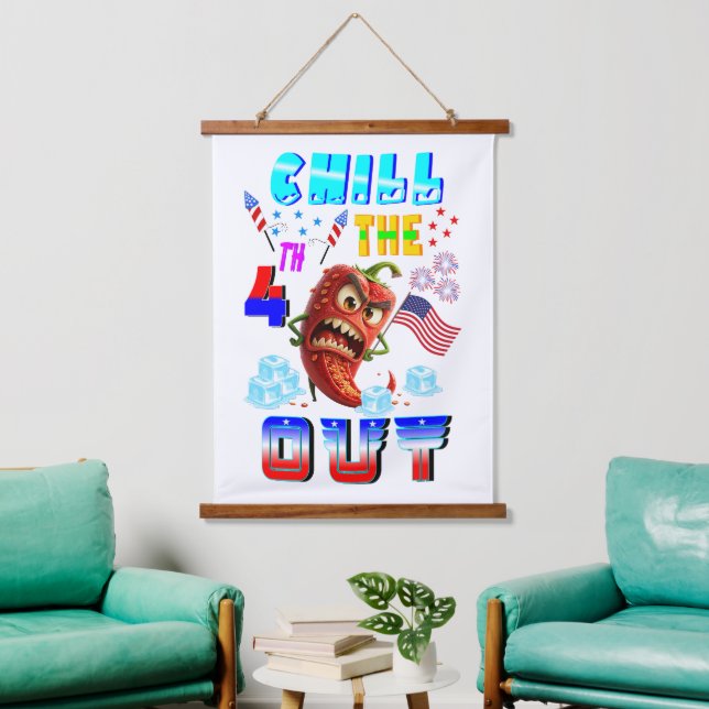 Chill The 4th Out Wandteppich Mit Holzrahmen (Wohnzimmer)