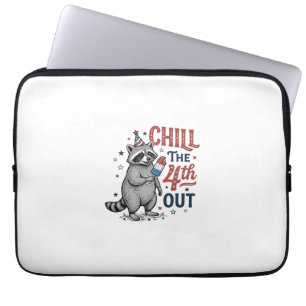 Chill The 4th Out Waschbär Patriotisches Shirt-Des Laptopschutzhülle