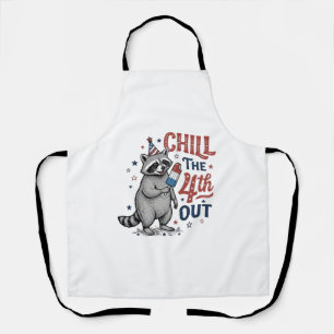 Chill The 4th Out Waschbär Patriotisches Shirt-Des Schürze