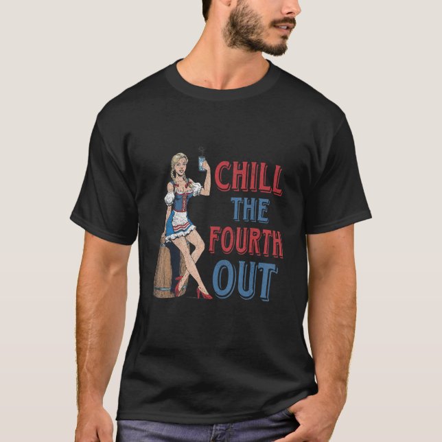 Chill The Fourth Out Cowgirl Western Happy 4th Of  T-Shirt (Vorderseite)