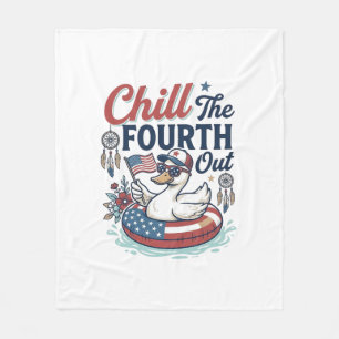 Chill The Fourth Out Patrioten-Ente Vektor-Shirt_1 Fleecedecke