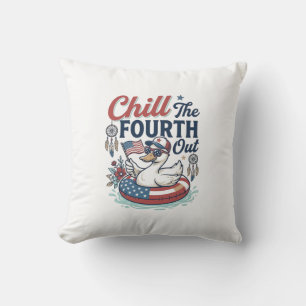 Chill The Fourth Out Patrioten-Ente Vektor-Shirt_1 Kissen
