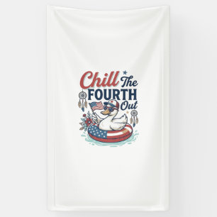 Chill The Fourth Out Patrioten-Enten-Vektor-Shirt_ Banner