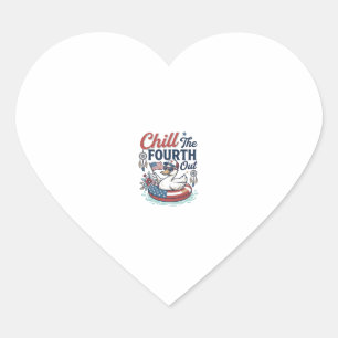 Chill The Fourth Out Patrioten-Enten-Vektor-Shirt_ Herz-Aufkleber
