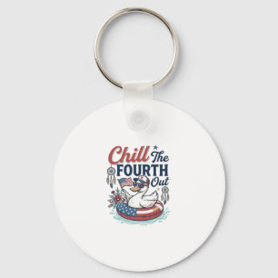 Chill The Fourth Out Patrioten-Enten-Vektor-Shirt_ Schlüsselanhänger