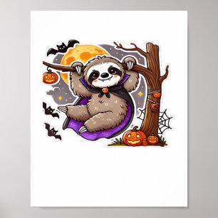 Chill Thrills Halloween Sloth Oversifizierter T - Poster