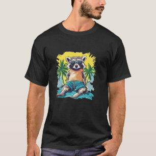 Chill Time mit diesem lustigen Raccoon in Swim Tru T-Shirt