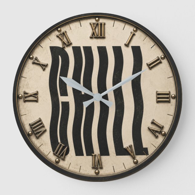 Chill Typography Modern Minimalist Große Wanduhr (Vorderseite)