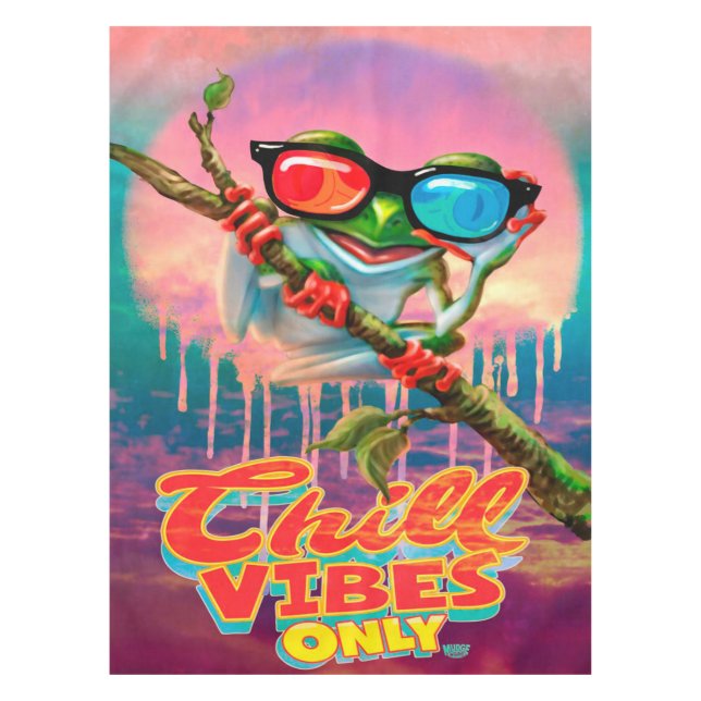 Chill Vibes Frog 3D Glasses |  Frog Fleece Blanket Tischdecke (Vorderseite)