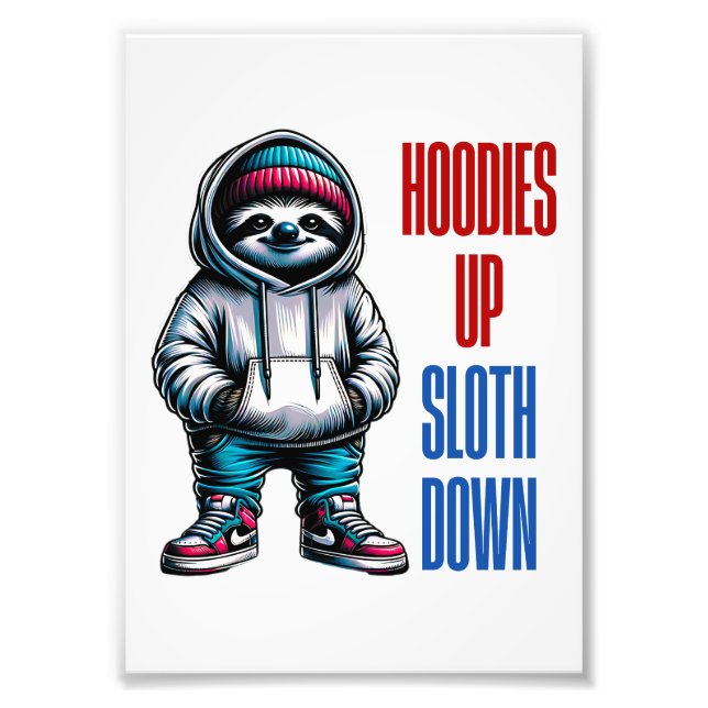 Chill Vibes Hoodie Sloth Streetwear Fotodruck (Vorne)