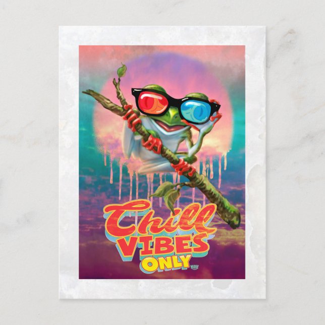 Chill Vibes Only 3D Tree Frog Postkarte (Vorderseite)