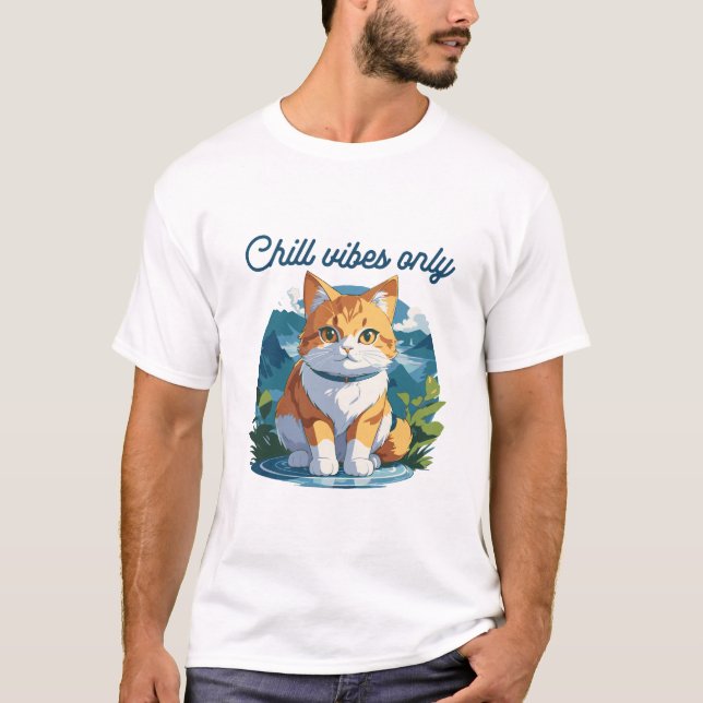 Chill Vibes Only Cute Relaxed Dog Art T-Shirt (Vorderseite)