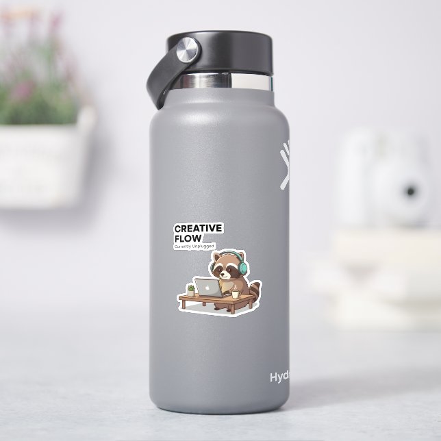 Chill-Waschbär-Coding-Aufkleber Kreativer Flow Lap Aufkleber (HydroFlask)