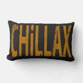 Chillax Skateboard Word Art Black  Yellow Lendenkissen