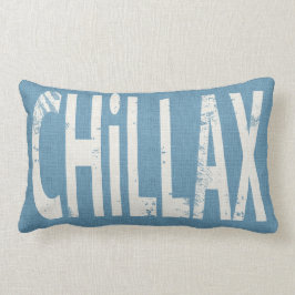 Chillax Skateboard-Wort-Kunst-Kissen-Denim-Blau Lendenkissen