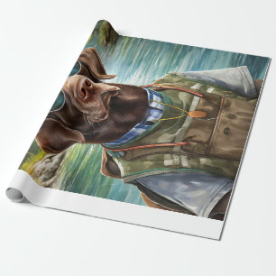 Chillax und geh raus, Chocolate Lab Fischer Geschenkpapier