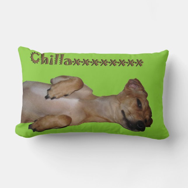 Chillaxin Chiweenie lumbales Wurfs-Kissen Lendenkissen (Vorderseite)
